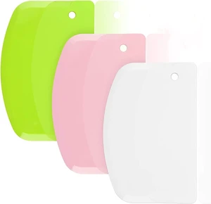 Hard Bench Scraper Dough Scraper - 5.31x3.64'' BPA Free PP Plastic Pastry Bread Baking Making Tools, Cake Bowl Pastry Baking Supplies Cake Dough Fondant Icing Smoother, Green+Pink+White Hard Bench Scraper Dough Scraper - 5.31x3.64'' BPA Free PP Plastic Pastry Bread Baking Making Tools, Cake Bowl Pastry Baking Supplies Cake Dough Fondant Icing Smoother, Green+Pink+White