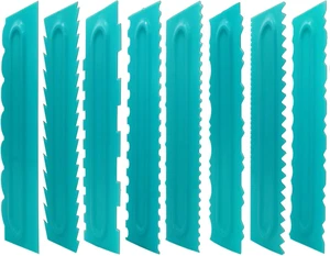 Cake Scraper set of 8 Pack Cake Edge Tools -16 Design Textures-Blue | Decorating Icing Smoother Comb,Plastic Sawtooth Decorating Mousse Butter Cream Polisher Cake Scraper set of 8 Pack Cake Edge Tools -16 Design Textures-Blue | Decorating Icing Smoother Comb,Plastic Sawtooth Decorating Mousse Butter Cream Polisher