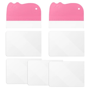 2 Pcs Cake Scraper Smoother Included 5 Transparent Scrapers | Flexible Plastic Cake Scraper Tool Fondant Smoother for Icing Frosting Bakery Pastry Cake Decorating Tools 2 Pcs Cake Scraper Smoother Included 5 Transparent Scrapers | Flexible Plastic Cake Scraper Tool Fondant Smoother for Icing Frosting Bakery Pastry Cake Decorating Tools