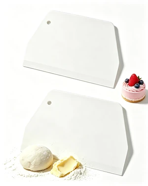 2Pcs Plastic Cake Scraper Smoother - Large Size 8x5 Inch Dough Bench Bowl Scraper, Flexible Non-Stick Icing Smoother, Food Grade Multipurpose Edge Tool for Bread Pizza Pastry Kitchen Baking Supplies 2Pcs Plastic Cake Scraper Smoother - Large Size 8x5 Inch Dough Bench Bowl Scraper, Flexible Non-Stick Icing Smoother, Food Grade Multipurpose Edge Tool for Bread Pizza Pastry Kitchen Baking Supplies