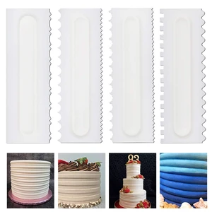 4 Pcs/set Cake Scraper Decorating Plastic Sawtooth Comb Mousse Butter Cream Cake Edge Tools Plastic Sawtooth Cake Icing Smoother Kitchen Baking Cake Edge DIY Tool 4 Pcs/set Cake Scraper Decorating Plastic Sawtooth Comb Mousse Butter Cream Cake Edge Tools Plastic Sawtooth Cake Icing Smoother Kitchen Baking Cake Edge DIY Tool