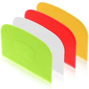 4 Piece Plastic Dough Scraper Bowl Scraper Flexible Multipurpose Food Spatula Plastic Daigh Cutter for Bread Cake Dough Fondant Icing (White, Green, Yellow, Red) 4 Piece Plastic Dough Scraper Bowl Scraper Flexible Multipurpose Food Spatula Plastic Daigh Cutter for Bread Cake Dough Fondant Icing (White, Green, Yellow, Red)