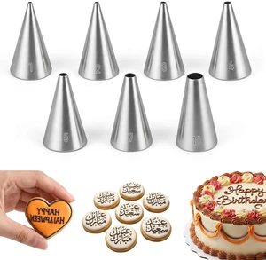 7Pcs Round Hole Piping Tips Set, Stainless Steel Cupcake Frosting Nozzles for Cake Decorating Professional Russian Pastry Icing Dispensers Supplies for Cake Cookies Pastry Fondant Cream 7Pcs Round Hole Piping Tips Set, Stainless Steel Cupcake Frosting Nozzles for Cake Decorating Professional Russian Pastry Icing Dispensers Supplies for Cake Cookies Pastry Fondant Cream