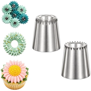 Large Piping Tips for Make Floral Designs, Stainless Steel (795S 796S) | Piping Tip Set, Large Piping Tips for Cake Decorating Cupcakes Cookies Large Piping Tips for Make Floral Designs, Stainless Steel (795S 796S) | Piping Tip Set, Large Piping Tips for Cake Decorating Cupcakes Cookies