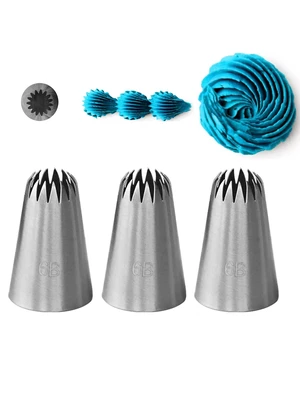 6B Piping Tip, Large Open Star Shell Frosting Tip for Cake Decorating 6B Piping Tip, Large Open Star Shell Frosting Tip for Cake Decorating