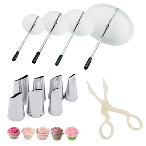 Cake Decorating Tool Kit, 7pcs Stainless Steel Icing Piping Nozzle Tips, 4pcs Cake Flower Nail and 1 Flower Lifters for Cake Fondant Cupcake Cake Decorating Tool Kit, 7pcs Stainless Steel Icing Piping Nozzle Tips, 4pcs Cake Flower Nail and 1 Flower Lifters for Cake Fondant Cupcake