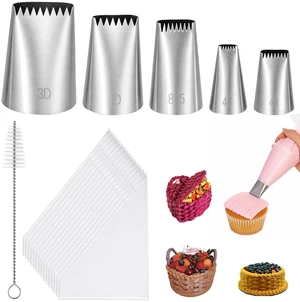21PCS Extra Large Piping Tips and Bags Set, Frosting Piping Kit | Stainless Steel Jumbo Frosting Nozzles with 15 Disposable Pastry Bags for Churros Cupcake Cake Decorating 21PCS Extra Large Piping Tips and Bags Set, Frosting Piping Kit | Stainless Steel Jumbo Frosting Nozzles with 15 Disposable Pastry Bags for Churros Cupcake Cake Decorating