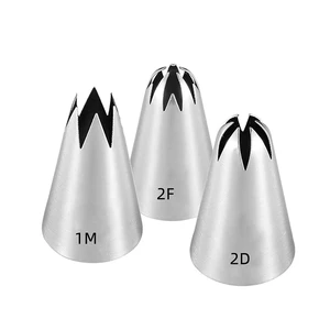 1M 2D 2F Piping Tips Set, Large Icing Tips for Cake Rosettes & Flowers 1M 2D 2F Piping Tips Set, Large Icing Tips for Cake Rosettes & Flowers