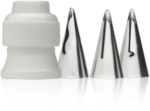 4 Piece Ruffle Decorating Tube Set, Includes Stainless Steel Tips: 030, 040, 070 & One Standard Coupler 4 Piece Ruffle Decorating Tube Set, Includes Stainless Steel Tips: 030, 040, 070 & One Standard Coupler