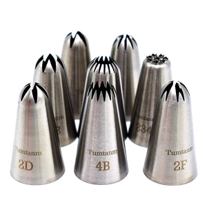 Tumtanm 8 Pack Large Piping Tips, Seamless Stainless Steel Icing Piping Nozzle Tip Set, Cake Decorating Tools for Baker Tumtanm 8 Pack Large Piping Tips, Seamless Stainless Steel Icing Piping Nozzle Tip Set, Cake Decorating Tools for Baker