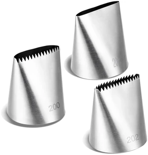 3Pcs Large Piping Tips for Cake Decorating, Stainless Steel Frosting Icing Nozzles, Pastry Fondant Baking Supplies Decorating Tools 3Pcs Large Piping Tips for Cake Decorating, Stainless Steel Frosting Icing Nozzles, Pastry Fondant Baking Supplies Decorating Tools