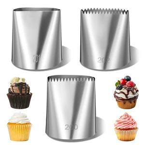 3 Pcs Large Piping Tips Set, Stainless Steel Cake Icing Nozzles Tips Decorating Tools, Big Piping Frosting Icing Tip Accessories for Cookie Cupcake Fondant Cake Baking Buttercream Decorating Supplies 3 Pcs Large Piping Tips Set, Stainless Steel Cake Icing Nozzles Tips Decorating Tools, Big Piping Frosting Icing Tip Accessories for Cookie Cupcake Fondant Cake Baking Buttercream Decorating Supplies