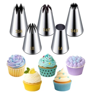 Large Piping Tips Set, Stainless Steel | 5 Pieces, 1A 1E 348 347 356 Large Piping Tips Set, Stainless Steel | 5 Pieces, 1A 1E 348 347 356