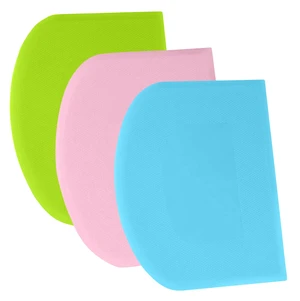 Dough Scraper Bench Scraper - 3P 4.7x3.7" Plastic Flexible Bowl Scraper, Sharp Edge & Angles Cake Scraper. Non-Slip Bakeware Decorating Tools Sculpting & Modeling Tools - Pink+Blue+Green Dough Scraper Bench Scraper - 3P 4.7x3.7" Plastic Flexible Bowl Scraper, Sharp Edge & Angles Cake Scraper. Non-Slip Bakeware Decorating Tools Sculpting & Modeling Tools - Pink+Blue+Green