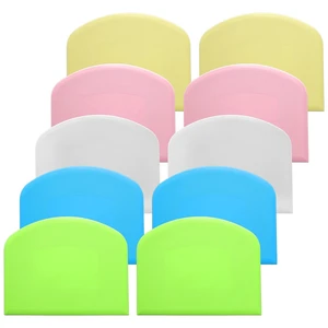10 Pcs Plastic Bench Scraper for Baking - Bowl Dough Scraper for Bread Cutter - Multifunctional Kitchen food Scrapers Tool with Curved Edge, Cake Baking, Fondant Icing Smoother 10 Pcs Plastic Bench Scraper for Baking - Bowl Dough Scraper for Bread Cutter - Multifunctional Kitchen food Scrapers Tool with Curved Edge, Cake Baking, Fondant Icing Smoother