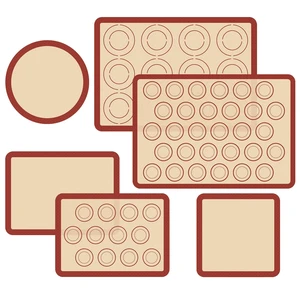 Silicone Baking Mat Set of 6, Nonstick & Reusable | Macaron Silicone Sheets for Baking, Heat Resistant Multi Pack Sets for Pastries, Macarons, Cookies, Pizza Silicone Baking Mat Set of 6, Nonstick & Reusable | Macaron Silicone Sheets for Baking, Heat Resistant Multi Pack Sets for Pastries, Macarons, Cookies, Pizza