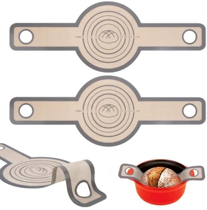 Silicone Bread Sling for Dutch Oven 2 Pcs, Reusable Silicone Bread Baking Mat With Extra Long Handles Non-Stick & Easy to Clean for Transfer Sourdough, Round Silicone Bread Sling for Dutch Oven 2 Pcs, Reusable Silicone Bread Baking Mat With Extra Long Handles Non-Stick & Easy to Clean for Transfer Sourdough, Round