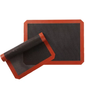 Silicone Baking Mat with Microperforated,Non Slip Reusable Eclair perforated Baking Sheets,Oven Liner for Oven, Cookie Tray, Pizza Mat, Heat Resistant,16.5 * 11.6 inch (2, Red) Silicone Baking Mat with Microperforated,Non Slip Reusable Eclair perforated Baking Sheets,Oven Liner for Oven, Cookie Tray, Pizza Mat, Heat Resistant,16.5 * 11.6 inch (2, Red)