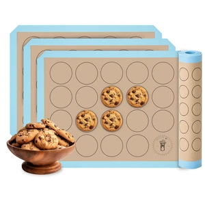 Macaron Baking Mat Silicone Non Stick, 3/4 Sheet Reusable Pack of 3 Blue | Non-Stick Macaron Mat for Easy Baking, Heat Resistant & Dishwasher Safe, Reusable & Eco-Friendly, For Cookies & More, 13x19 Macaron Baking Mat Silicone Non Stick, 3/4 Sheet Reusable Pack of 3 Blue | Non-Stick Macaron Mat for Easy Baking, Heat Resistant & Dishwasher Safe, Reusable & Eco-Friendly, For Cookies & More, 13x19