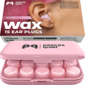 PQ Wax Ear Plugs for Sleeping, Silicone, Pink, 15 Count | Soft Moldable Earplugs for Noise Reduction, Side Sleepers, Snoring, Swimming, Shower, Travel, Bath, Hearing Protection, Gel PQ Wax Ear Plugs for Sleeping, Silicone, Pink, 15 Count | Soft Moldable Earplugs for Noise Reduction, Side Sleepers, Snoring, Swimming, Shower, Travel, Bath, Hearing Protection, Gel