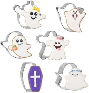 6 Pcs Halloween Cookie Cutters, 3 Inch Ghost Cookie Cutters, Ghost Stainless Steel Cutter for Halloween Baking Party Favors 6 Pcs Halloween Cookie Cutters, 3 Inch Ghost Cookie Cutters, Ghost Stainless Steel Cutter for Halloween Baking Party Favors
