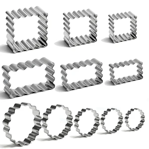 11Pcs Scalloped Cookie Cutter Set, Assorted Sizes-Include3 Square,3 Rectangle and 5 Round Fondant Molds,Reusable with Jagged Edge Design for a Special Event Holiday Everyday Treat (11Pcs) 11Pcs Scalloped Cookie Cutter Set, Assorted Sizes-Include3 Square,3 Rectangle and 5 Round Fondant Molds,Reusable with Jagged Edge Design for a Special Event Holiday Everyday Treat (11Pcs)