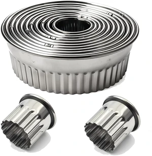 11Pcs Fluted Round Cookie Cutter Set, Stainless Steel Scalloped Cookie Cutter, Reusable with Jagged Edge Design for a Special Event,Baking,Pastries,Holiday Everyday Treat (11PCS) 11Pcs Fluted Round Cookie Cutter Set, Stainless Steel Scalloped Cookie Cutter, Reusable with Jagged Edge Design for a Special Event,Baking,Pastries,Holiday Everyday Treat (11PCS)