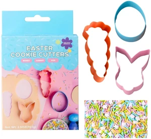 Cookie Cutters with Sprinkle Mix & Candy Eyeballs 2 oz Sprinkles, Food-Safe Cookie Cutters, Baking & Decorating Kit (Easter) Cookie Cutters with Sprinkle Mix & Candy Eyeballs 2 oz Sprinkles, Food-Safe Cookie Cutters, Baking & Decorating Kit (Easter)