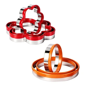 6 Pcs Cookie Cutters Set - Flower and Round Shapes Biscuit Cutter | Professional Baking Dough Tools , Stainless Steel, PVC Coated 6 Pcs Cookie Cutters Set - Flower and Round Shapes Biscuit Cutter | Professional Baking Dough Tools , Stainless Steel, PVC Coated