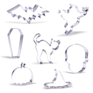 Large Halloween Cookie Cutter Set - 7 Piece - Stainless Steel Large Halloween Cookie Cutter Set - 7 Piece - Stainless Steel