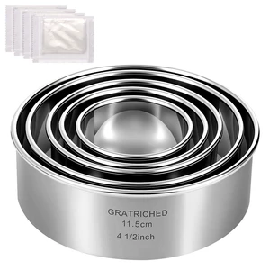 5 Pcs Stainless Steel Cookie Cutters Set, Graduated Round Biscuit Cutter | Professional baking tools making cookies,Laserengraved cm/inch, Gift for baking lovers 5 Pcs Stainless Steel Cookie Cutters Set, Graduated Round Biscuit Cutter | Professional baking tools making cookies,Laserengraved cm/inch, Gift for baking lovers