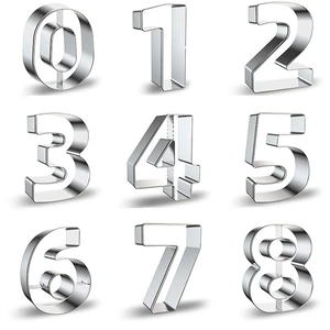Number Shaped Cookie Cutters Stainless Steel 9Pcs 2in Round Corners | 0-8 Numbers Reversible 6&9 Fondant Molds for Birthday, Anniversary, Graduation, Holiday Baking, Cake Decor and Playdough Clay Number Shaped Cookie Cutters Stainless Steel 9Pcs 2in Round Corners | 0-8 Numbers Reversible 6&9 Fondant Molds for Birthday, Anniversary, Graduation, Holiday Baking, Cake Decor and Playdough Clay