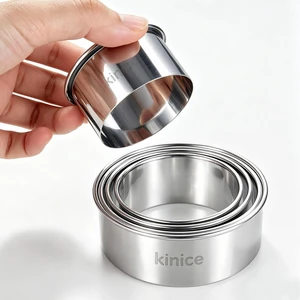 5 Pcs Round Cookie Cutter Set, Stainless Steel Circle Cookie Cutters | Multi Size Biscuit Cutters For Baking, Metal Dough Cutters for Pastry, Donut, Sandwich, Fondant & Scone 5 Pcs Round Cookie Cutter Set, Stainless Steel Circle Cookie Cutters | Multi Size Biscuit Cutters For Baking, Metal Dough Cutters for Pastry, Donut, Sandwich, Fondant & Scone