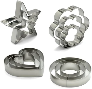 Metal Cookie Cutters Set of 12 - Heart, Flower, Round, Star Shapes | Stainless Steel, Small to Mini Size, Metal Biscuit Cutter Molds for Sugar Cookie Baking or Holiday Party Decorations Metal Cookie Cutters Set of 12 - Heart, Flower, Round, Star Shapes | Stainless Steel, Small to Mini Size, Metal Biscuit Cutter Molds for Sugar Cookie Baking or Holiday Party Decorations
