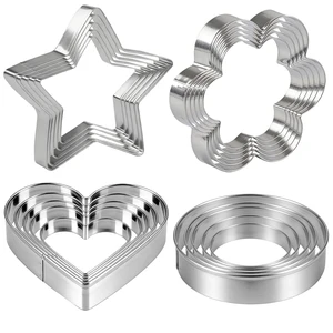 Cookie Cutters 20P, Stainless Steel Cookie Cutters Variety Pack, Heart, Flower, Round, Star Shapes Clay Molds for Baking, Art Crafting or Party Decorations Cookie Cutters 20P, Stainless Steel Cookie Cutters Variety Pack, Heart, Flower, Round, Star Shapes Clay Molds for Baking, Art Crafting or Party Decorations