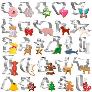 26Pcs Cookie Cutters Set, Animal Unicorn Classic Christmas Shapes | Stainless Steel, For Kids Christmas Winter Holiday Party 26Pcs Cookie Cutters Set, Animal Unicorn Classic Christmas Shapes | Stainless Steel, For Kids Christmas Winter Holiday Party