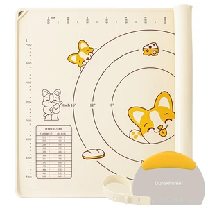 Silicone Baking Mat Sheet and Pastry Dough Cutter, 0.5 Inch Thick 28" X 20" BPA free Silicone Rolling Mat, Non-Stick and Anti-Slip, Dishwasher Safe (Beige) Silicone Baking Mat Sheet and Pastry Dough Cutter, 0.5 Inch Thick 28" X 20" BPA free Silicone Rolling Mat, Non-Stick and Anti-Slip, Dishwasher Safe (Beige)