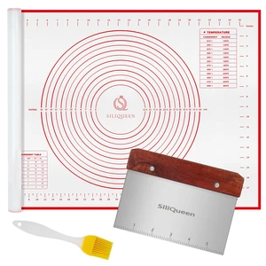 Silicone Pastry Baking Mat with Measurements Extra a Brush and a Dough Scraper- 27.5 x 20 Heat Resistant, BPA Free, Non-Stick Non-Slip Pastry Mat for Rolling Dough, Easy to Clean, Red Silicone Pastry Baking Mat with Measurements Extra a Brush and a Dough Scraper- 27.5 x 20 Heat Resistant, BPA Free, Non-Stick Non-Slip Pastry Mat for Rolling Dough, Easy to Clean, Red