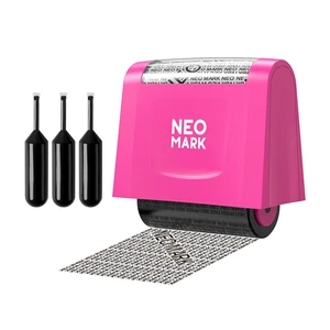 Identity Theft Protection Roller Stamp with 3 Refills, Rose Red | Self-Inking Design, 1.6" Wide, Double-Sided Privacy Coverage, Quick Blockout, for Files, Bills & Receipts Identity Theft Protection Roller Stamp with 3 Refills, Rose Red | Self-Inking Design, 1.6" Wide, Double-Sided Privacy Coverage, Quick Blockout, for Files, Bills & Receipts