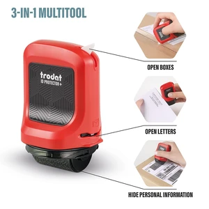 ID Protector+ Ink Roller Stamp w/Box & Letter Opener & 3 Refill Inks | Conceals info in one roll; Works on glossy & standard paper; Ceramic box cutter and letter opener; Includes 3 refill inks ID Protector+ Ink Roller Stamp w/Box & Letter Opener & 3 Refill Inks | Conceals info in one roll; Works on glossy & standard paper; Ceramic box cutter and letter opener; Includes 3 refill inks