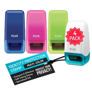 Guard Your ID Identity Protection Stamp Roller, Deluxe Multi-Color 4-Pack Guard Your ID Identity Protection Stamp Roller, Deluxe Multi-Color 4-Pack