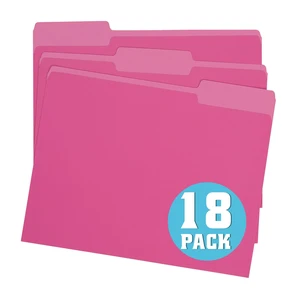 Pink File Folders 8.5x11 Inch,1/3 Cut Tab Colored File Folders Letter Size,School Business Office Folders for Document-18 Pack Pink File Folders 8.5x11 Inch,1/3 Cut Tab Colored File Folders Letter Size,School Business Office Folders for Document-18 Pack