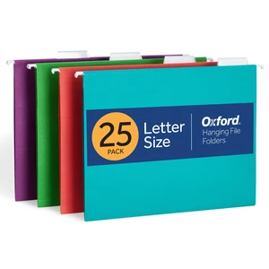Hanging File Folders, 25 Pack, Letter Size (8.5" x 11"), 4 Tropical Colors, 5 Tab Positions, Includes Tabs and Inserts, Hanging Files for Office and Document Organization Hanging File Folders, 25 Pack, Letter Size (8.5" x 11"), 4 Tropical Colors, 5 Tab Positions, Includes Tabs and Inserts, Hanging Files for Office and Document Organization