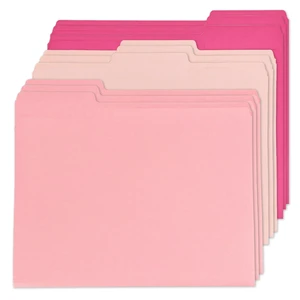 12 Pcs Pink File Folders, Letter Size Colored Manilla File Folders | 1/3-Cut Tabs, Decorative File Pockets for Documents, Office, School, Business and Home Organization 12 Pcs Pink File Folders, Letter Size Colored Manilla File Folders | 1/3-Cut Tabs, Decorative File Pockets for Documents, Office, School, Business and Home Organization