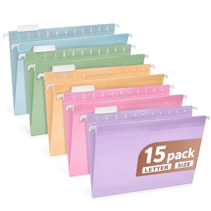 Plastic Hanging File Folders Letter Size, Colored Hanging File Folders with Tabs, Durable Waterproof Plastic Hanging Folders for Filing Cabinets, Office, School & Home Organization (15, Pastel) Plastic Hanging File Folders Letter Size, Colored Hanging File Folders with Tabs, Durable Waterproof Plastic Hanging Folders for Filing Cabinets, Office, School & Home Organization (15, Pastel)