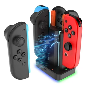 6 in 1 Charging Dock for Nintendo Switch 1/2 JoyCon with RGB Light,Ergonomics & Magnetic Fast Charge,Type-C Prot,Charger Stand Station Compatible with Switch 1/2 Joy Con 6 in 1 Charging Dock for Nintendo Switch 1/2 JoyCon with RGB Light,Ergonomics & Magnetic Fast Charge,Type-C Prot,Charger Stand Station Compatible with Switch 1/2 Joy Con