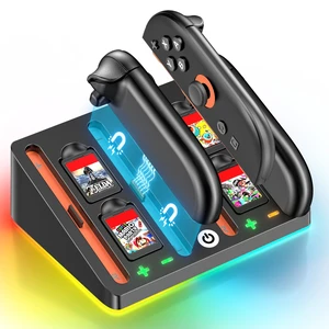 Switch 2 Controller Charger Docking Station for 2025 Nintendo Switch 2 Joycon, Fast & Ergonomics Magnetic Charging Dock Station with RGB Lighting & for S Witch 2 Controller for Nintendo 64 Consoles Switch 2 Controller Charger Docking Station for 2025 Nintendo Switch 2 Joycon, Fast & Ergonomics Magnetic Charging Dock Station with RGB Lighting & for S Witch 2 Controller for Nintendo 64 Consoles