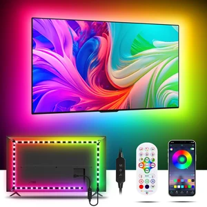 LED Lights for TV, 16.4FT 65inch RGB TV Lights Backlight Behind, Smart APP Remote Control, Music Sync Color Changing Strip Lights for Bedroom Gaming (USB Without Adapter) LED Lights for TV, 16.4FT 65inch RGB TV Lights Backlight Behind, Smart APP Remote Control, Music Sync Color Changing Strip Lights for Bedroom Gaming (USB Without Adapter)