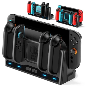 Switch 2/1 Charging Dock Station Compatible with Joycon 1/2 Controller, Switch 2 Controller Charger, Joycon Charging Dock, Game Accessories with 9 RGB Light Modes, for Mac Game Switch 2/1 Charging Dock Station Compatible with Joycon 1/2 Controller, Switch 2 Controller Charger, Joycon Charging Dock, Game Accessories with 9 RGB Light Modes, for Mac Game