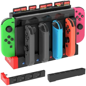 Switch Controller Charger with 28 Slots for Switch for Joy-Cons | 6-in-1 Fast Controller Charging Dock, Storage 28 Game Card Slots, Joypad Charger Station Stand Accessories, LED Indicator Switch Controller Charger with 28 Slots for Switch for Joy-Cons | 6-in-1 Fast Controller Charging Dock, Storage 28 Game Card Slots, Joypad Charger Station Stand Accessories, LED Indicator
